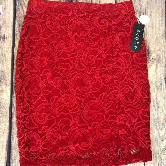 scobe Dresses & Skirts - Women’s Red Lace Skirt